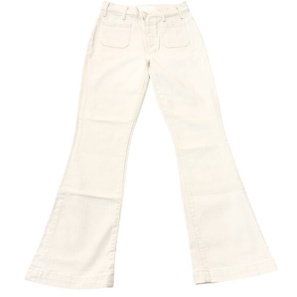 Mother Superior The Hustler Patch Pocket Flood Natural Cream Denim Jeans Size 25 - Picture 2 of 10